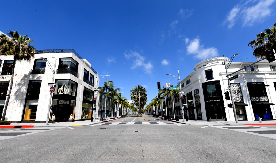 Rodeo Drive is shown on April 11, 2020 in Beverly Hills, California. (Kevin Winter/Getty Images)