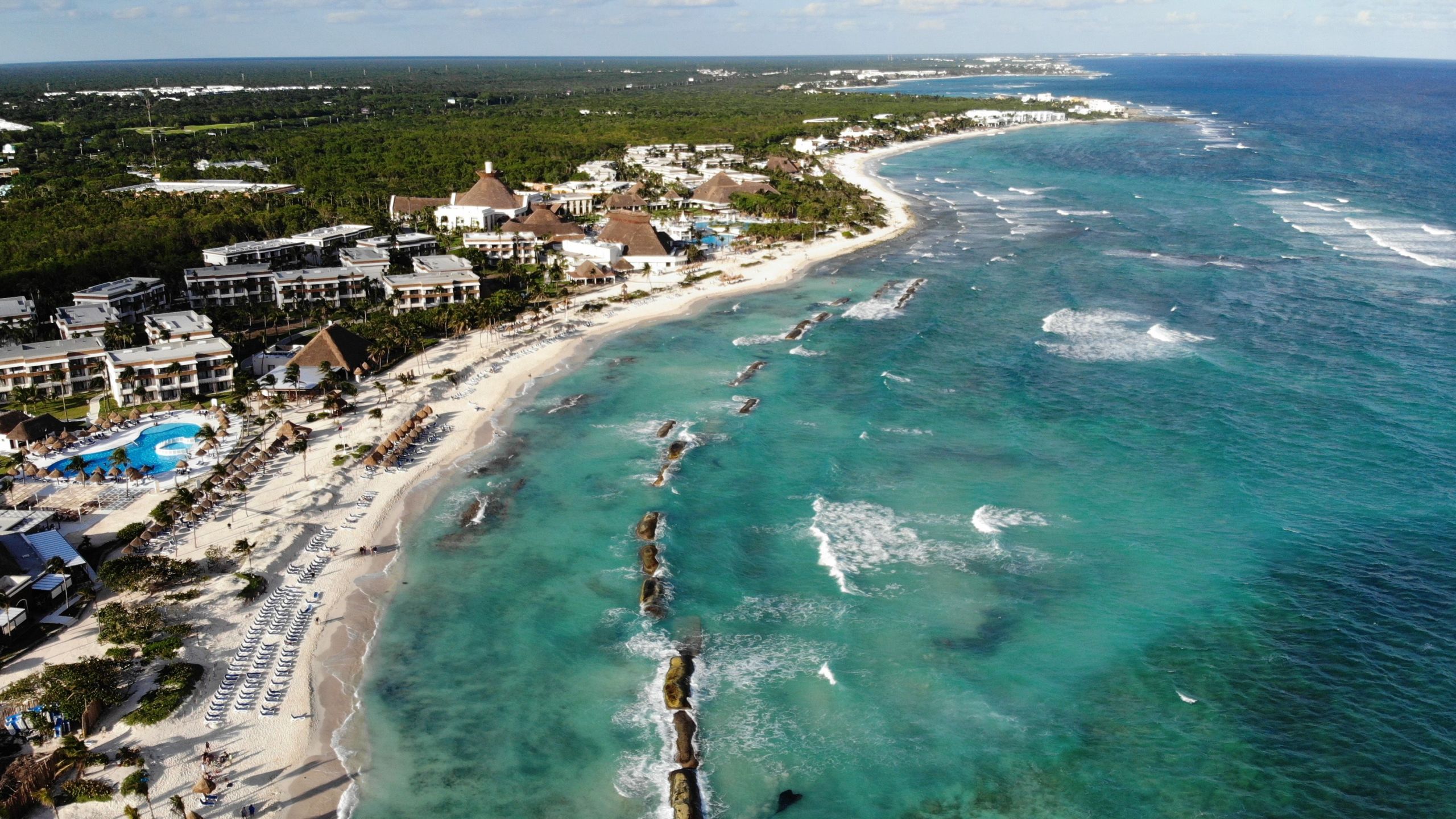 Bahia Principe in Tulum, Quintana Roo state, Mexico, is seen in an aerial view on Dec. 28, 2020. (Rodrigo Arangua / AFP / Getty Images)