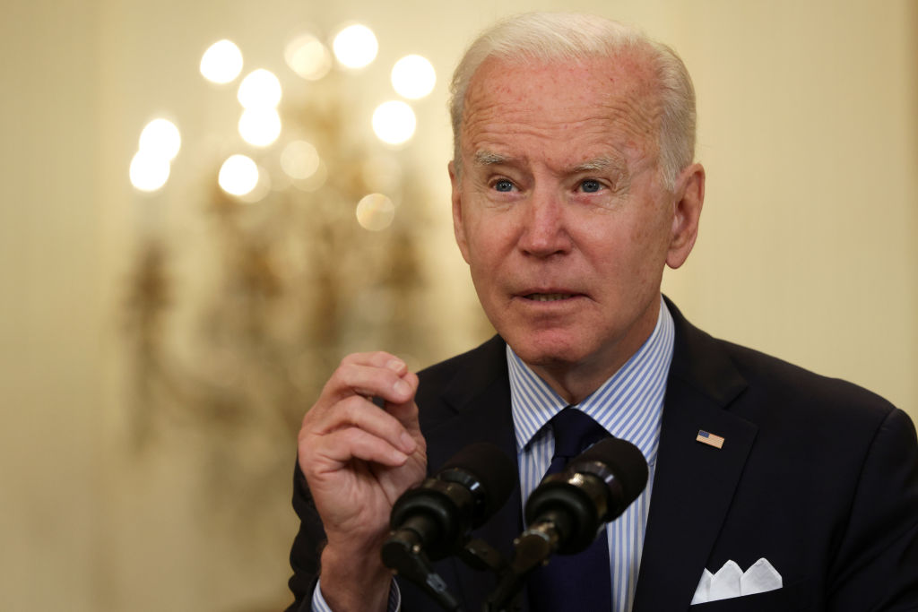 President Joe Biden speaks on job numbers from April, 2021 at the East Room of the White House May 7, 2021 in Washington, DC. (Alex Wong/Getty Images)