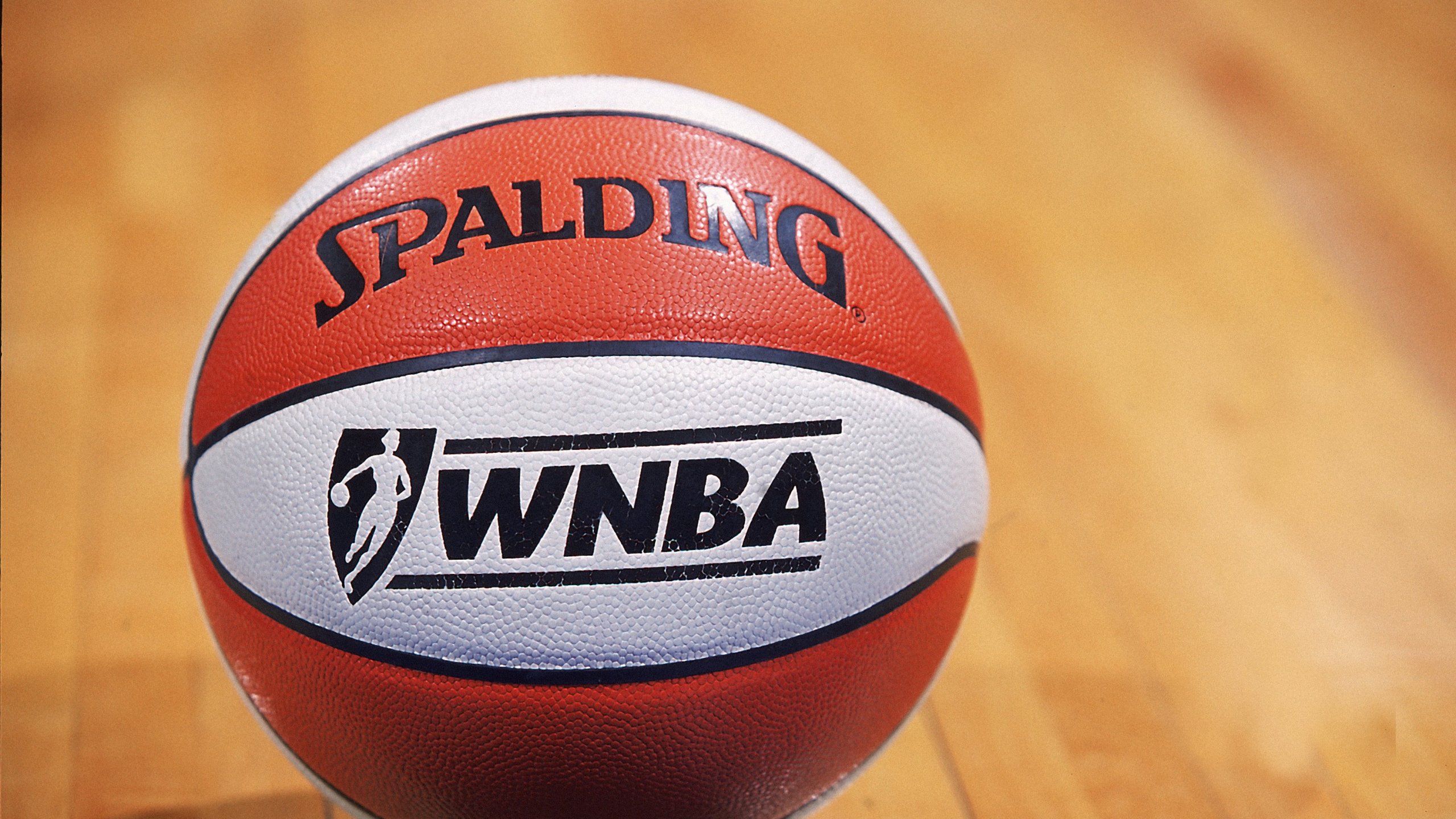 A shot of the WNBA basketball during the game between the Washington Mystics and the Sacramento Monarchs at the MCI Center in Washington, D.C. (Doug Pensinger / Allsport via AP)