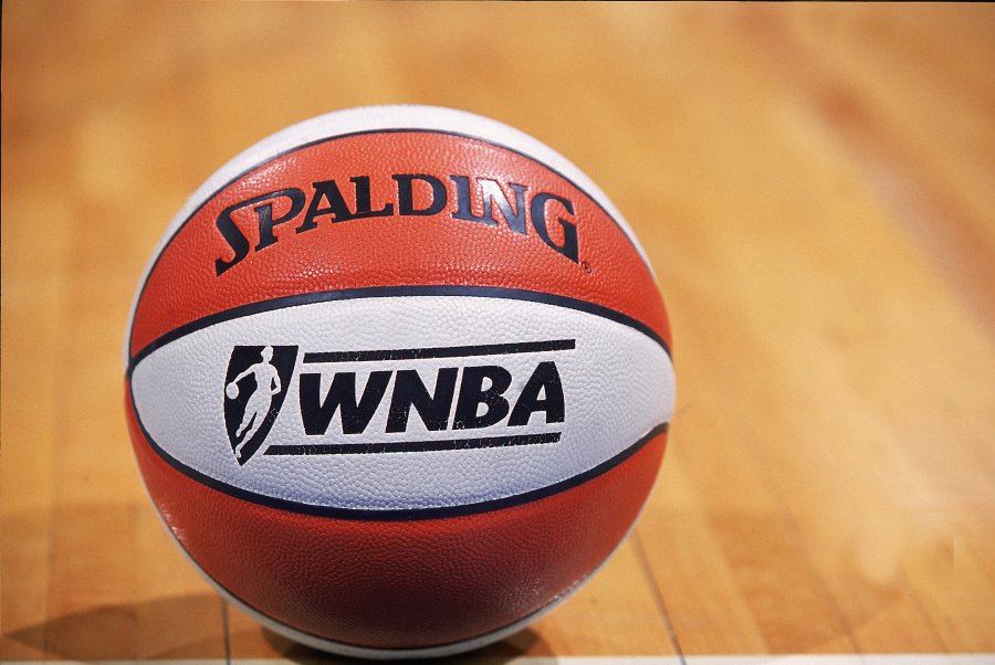 A shot of the WNBA basketball during the game between the Washington Mystics and the Sacramento Monarchs at the MCI Center in Washington, D.C. (Doug Pensinger / Allsport via AP)