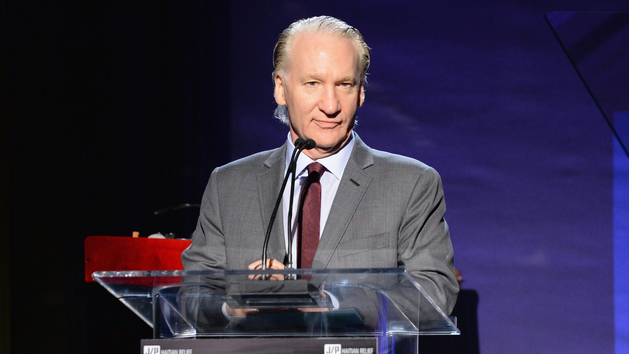 Master of ceremonies Bill Maher speaks onstage during the 6th Annual Sean Penn & Friends HAITI RISING Gala Benefiting J/P Haitian Relief Organization at Montage Hotel in Beverly Hills on Jan. 7, 2017. (Michael Kovac / Getty Images)