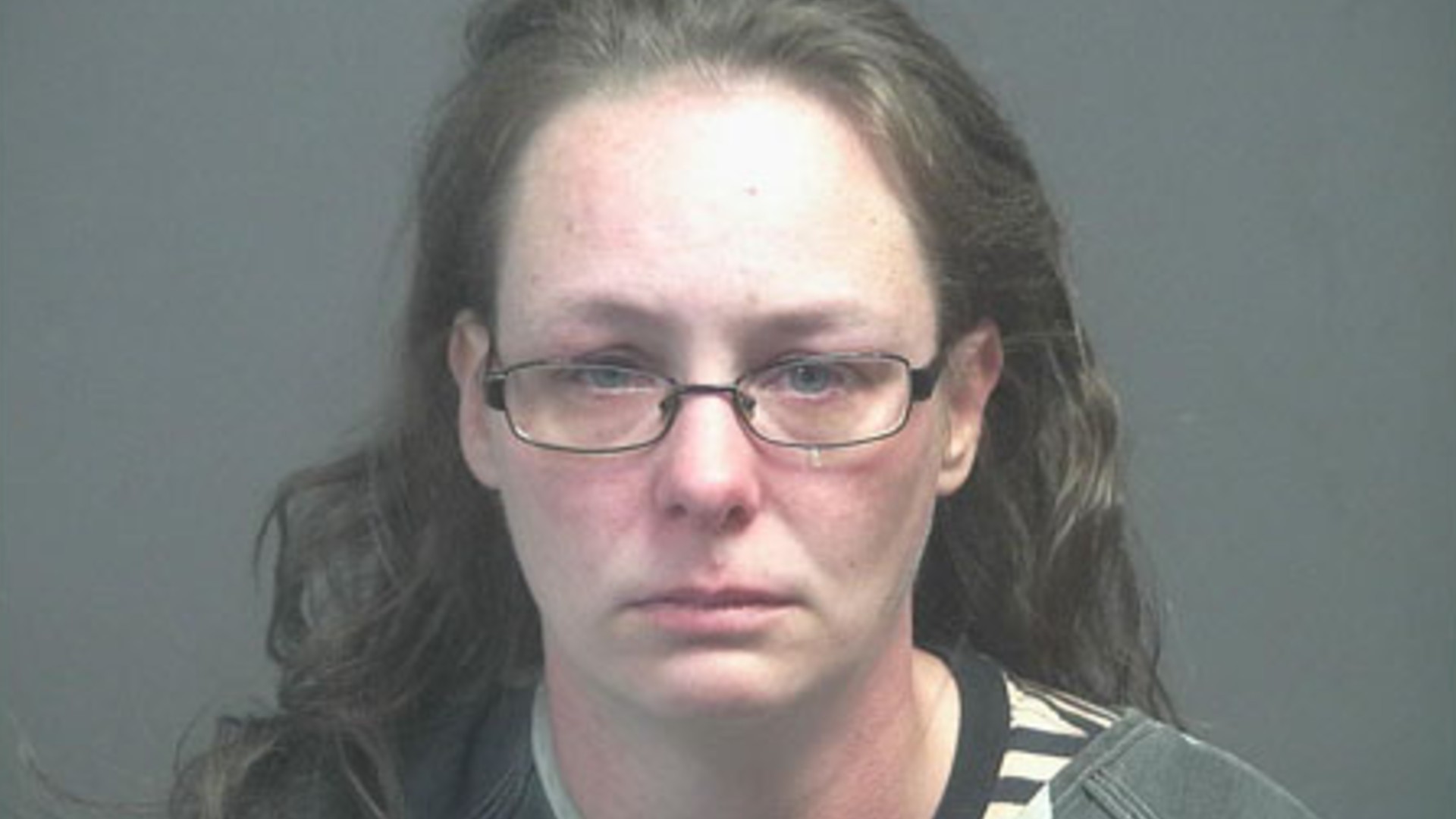 Christine Lewis Brown is seen in a booking photo distributed by KTLA sister station WATE.