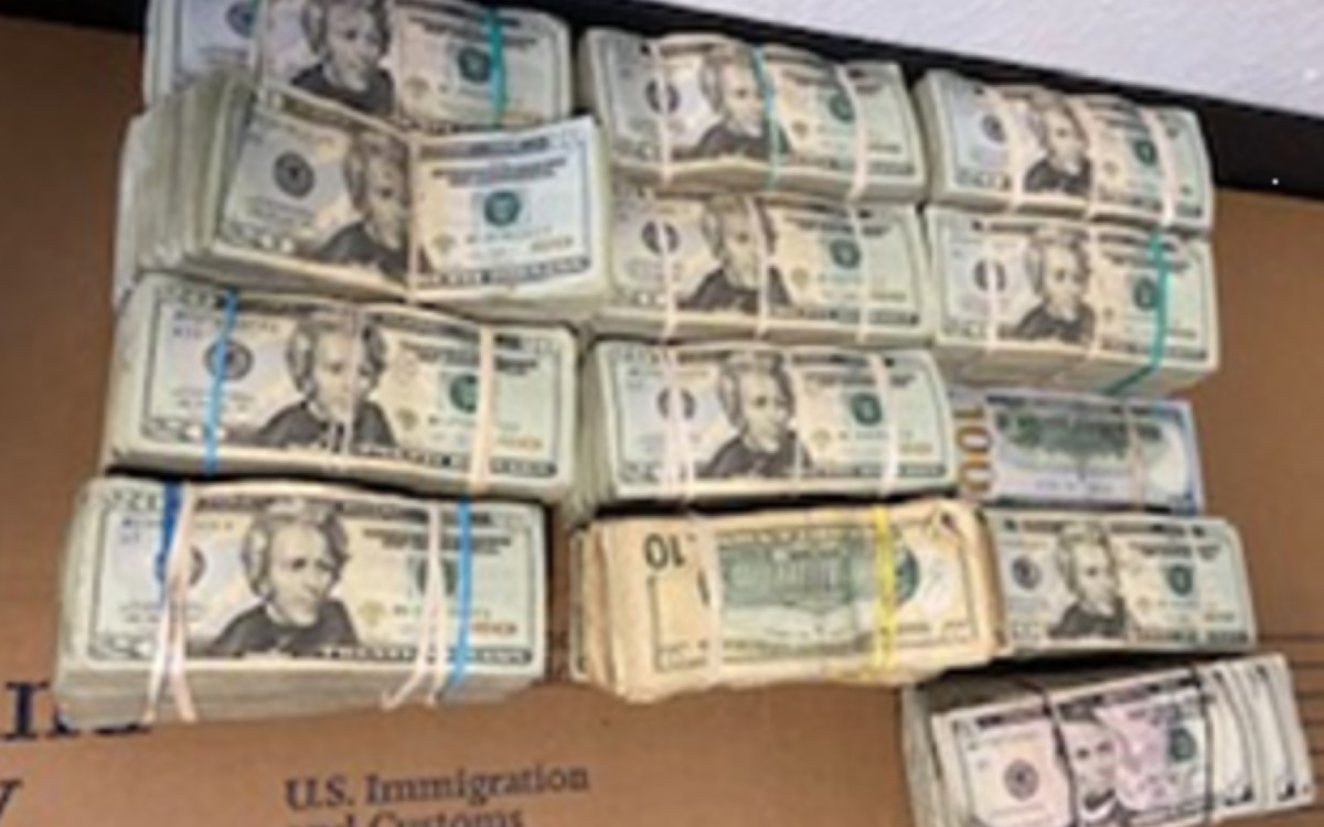 A photo of the seized cash was distributed by U.S. Customs and Border Protection.