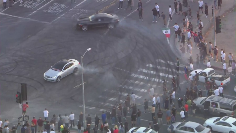 This file photo shows a street takeover in the L.A. area.