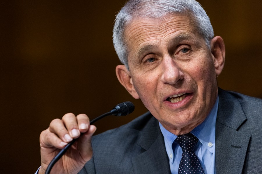 In this May 11, 2021, file photo, Dr. Anthony Fauci, director of the National Institute of Allergy and Infectious Diseases, speaks during hearing on Capitol Hill in Washington. The United States is devoting more than $3 billion to advance development of antiviral pills for COVID-19, according to an official briefed on the matter. The pills, which would be used to minimize symptoms after infection, are in development and could begin arriving by year's end, pending the completion of clinical trials. (Jim Lo Scalzo/Pool Photo via AP, File)