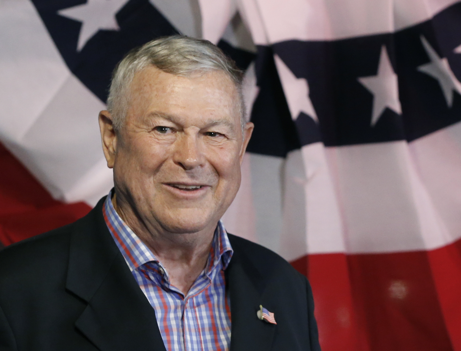 In this Nov. 6, 2018 file photo, U.S. Rep. Dana Rohrabacher, R-Costa Mesa, addresses members of the media and supporters waiting for elections results at the Skosh Monahan's Irish Pub in Costa Mesa, Calif. The former California representative confirmed he attended the riot at the U.S. Capitol on Jan. 6, 2021, after anonymous investigators online identified him in footage. He said he went to protest what he called a fraudulent election. (AP Photo/Damian Dovarganes, File)