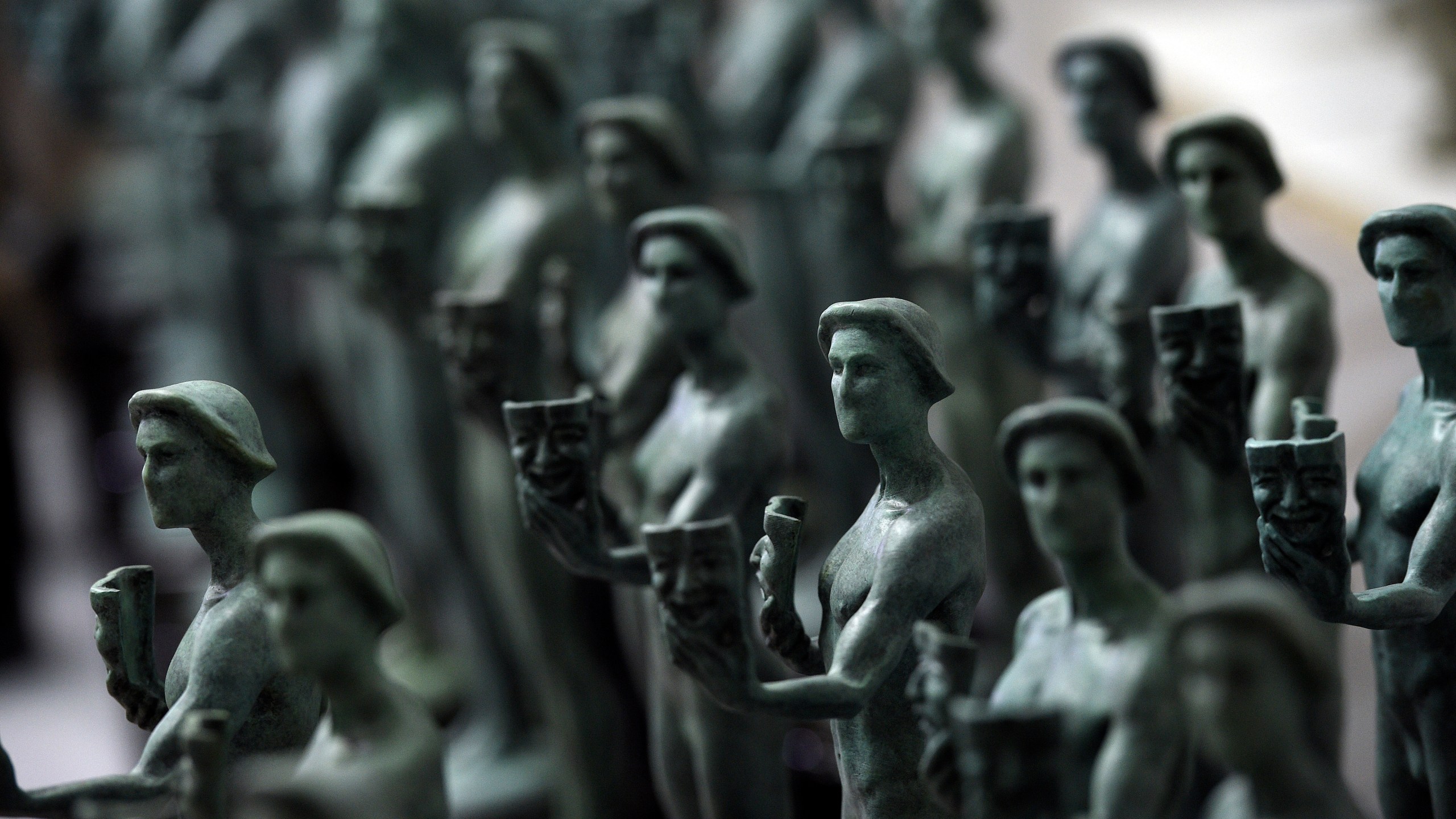 Finished Actor statuettes are displayed during the 25th annual Casting of the Screen Actors Guild Awards at American Fine Arts Foundry on Jan. 15, 2019, in Burbank, Calif. (Photo by Chris Pizzello/Invision/AP, File)