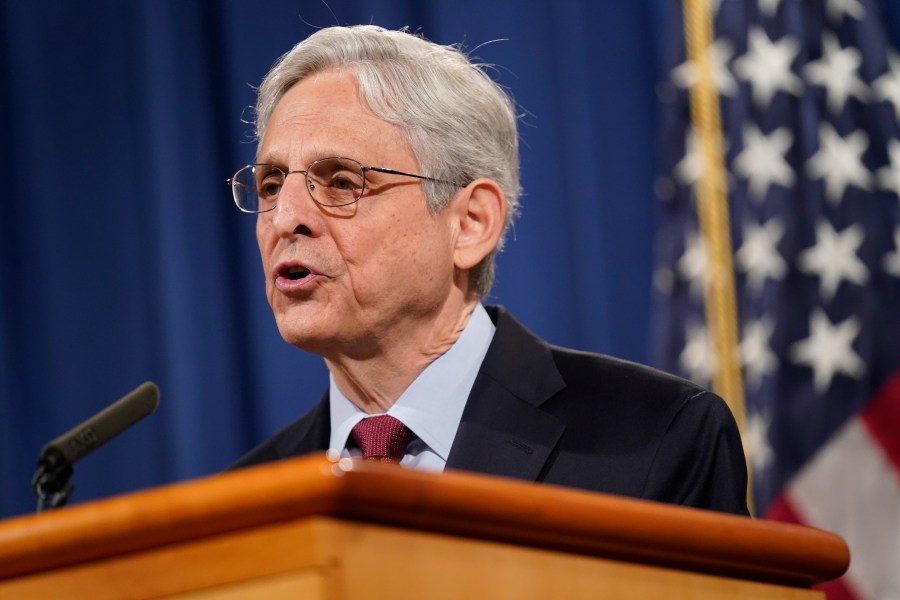 Attorney General Merrick Garland speaks during a news conference on voting rights at the Department of Justice in Washington, Friday, June 25, 2021. (AP Photo/Patrick Semansky)