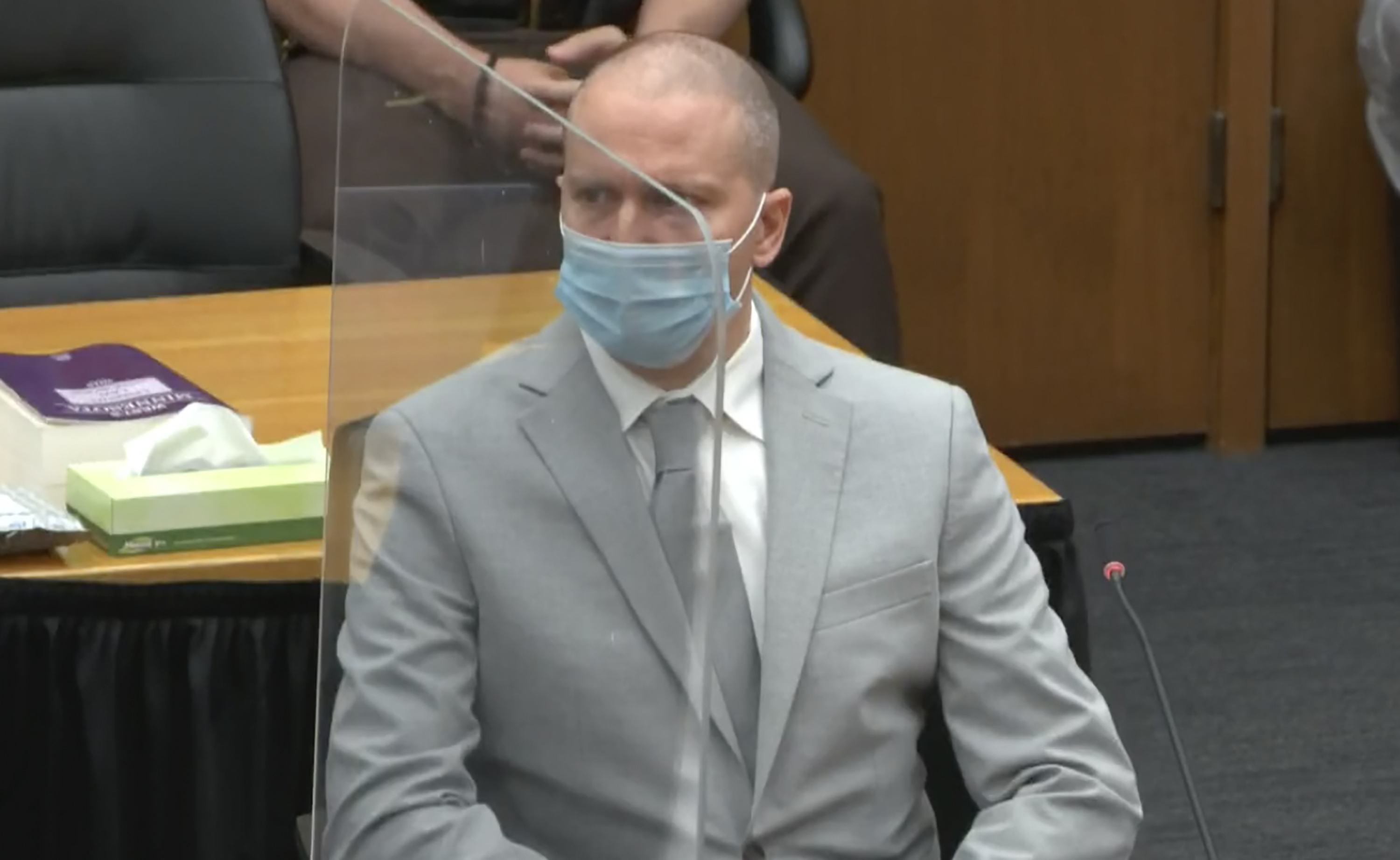 In this screen grab from video, former Minneapolis police officer Derek Chauvin is seen during victim impact statements as Hennepin County Judge Peter Cahill presides over sentencing, Friday, June 25, 2021 in Minneapolis. Chauvin faces decades in prison in the death of George Floyd.(Court TV, via AP, Pool)