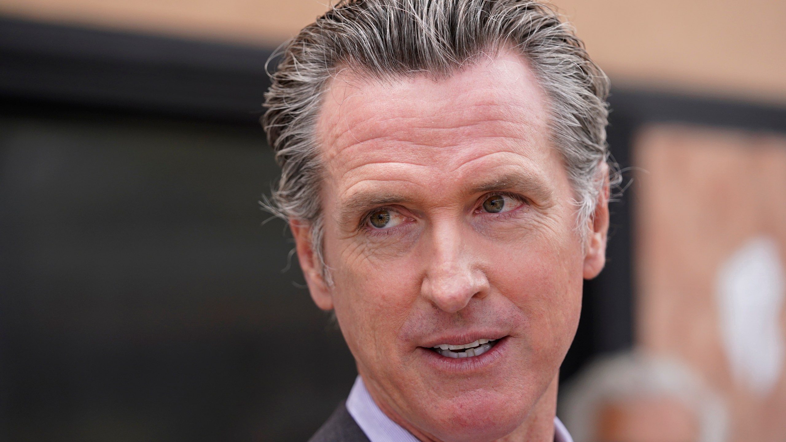 California Gov. Gavin Newsom listens to questions during a news conference in San Francisco on June 3, 2021. (Eric Risberg / Associated Press)