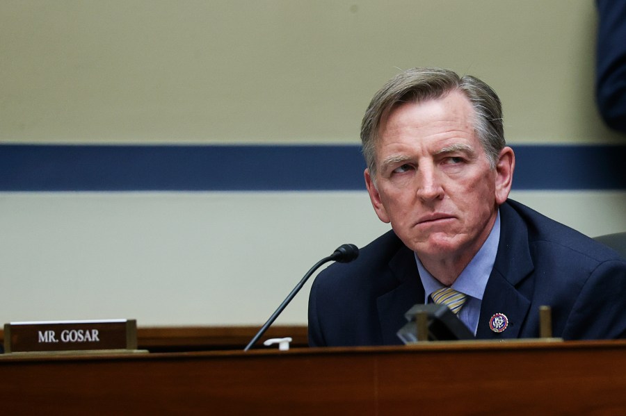 Rep. Paul Gosar, R-Arizona, attends a House Oversight and Reform Committee hearing titled The Capitol Insurrection: Unexplained Delays and Unanswered Questions, on Capitol Hill on May 12, 2021 in Washington, DC.(Jonathan Ernst-Pool/Getty Images)