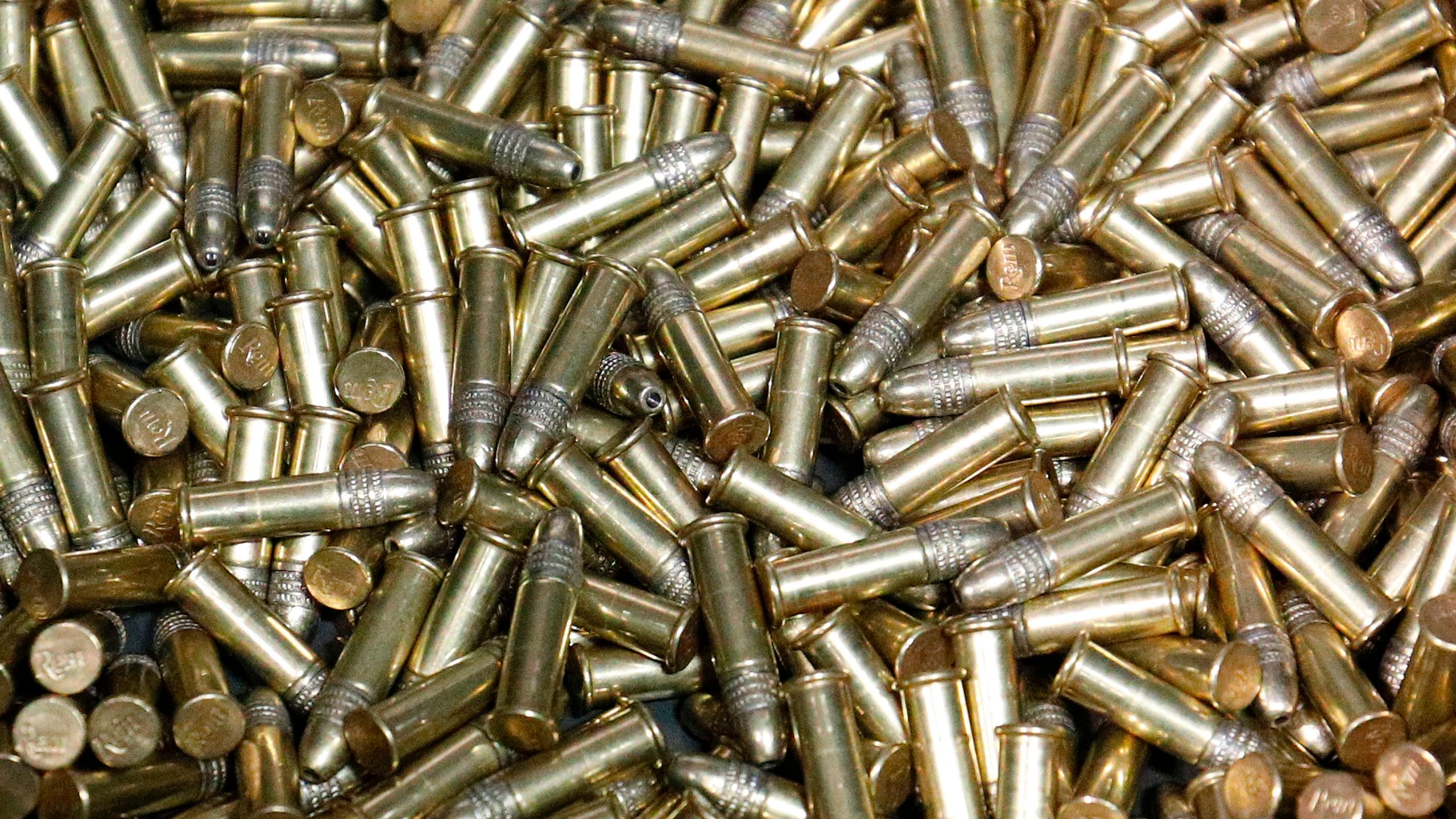 This file photo shows .22 caliber bullets in Oak Forest, Illinois on July 16, 2017. ((JIM YOUNG/AFP via Getty Images)