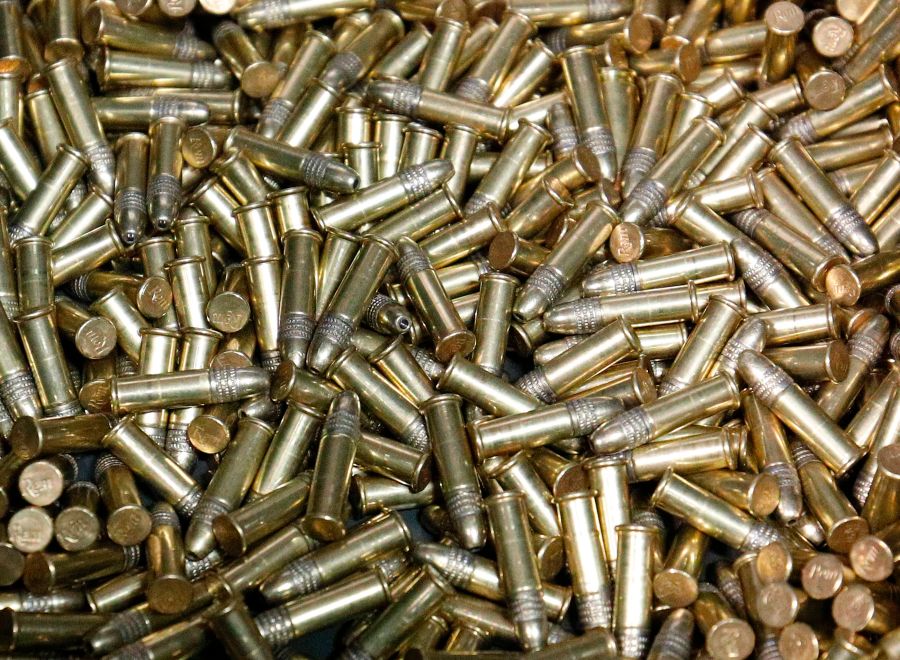 This file photo shows .22 caliber bullets in Oak Forest, Illinois on July 16, 2017. ((JIM YOUNG/AFP via Getty Images)