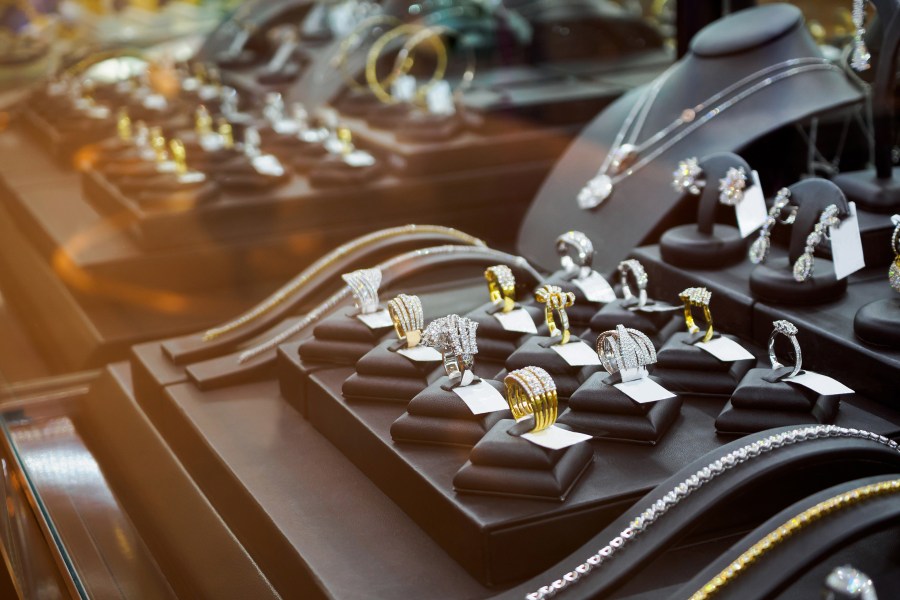 This undated file photo shows jewelry at a store. (Getty Images)