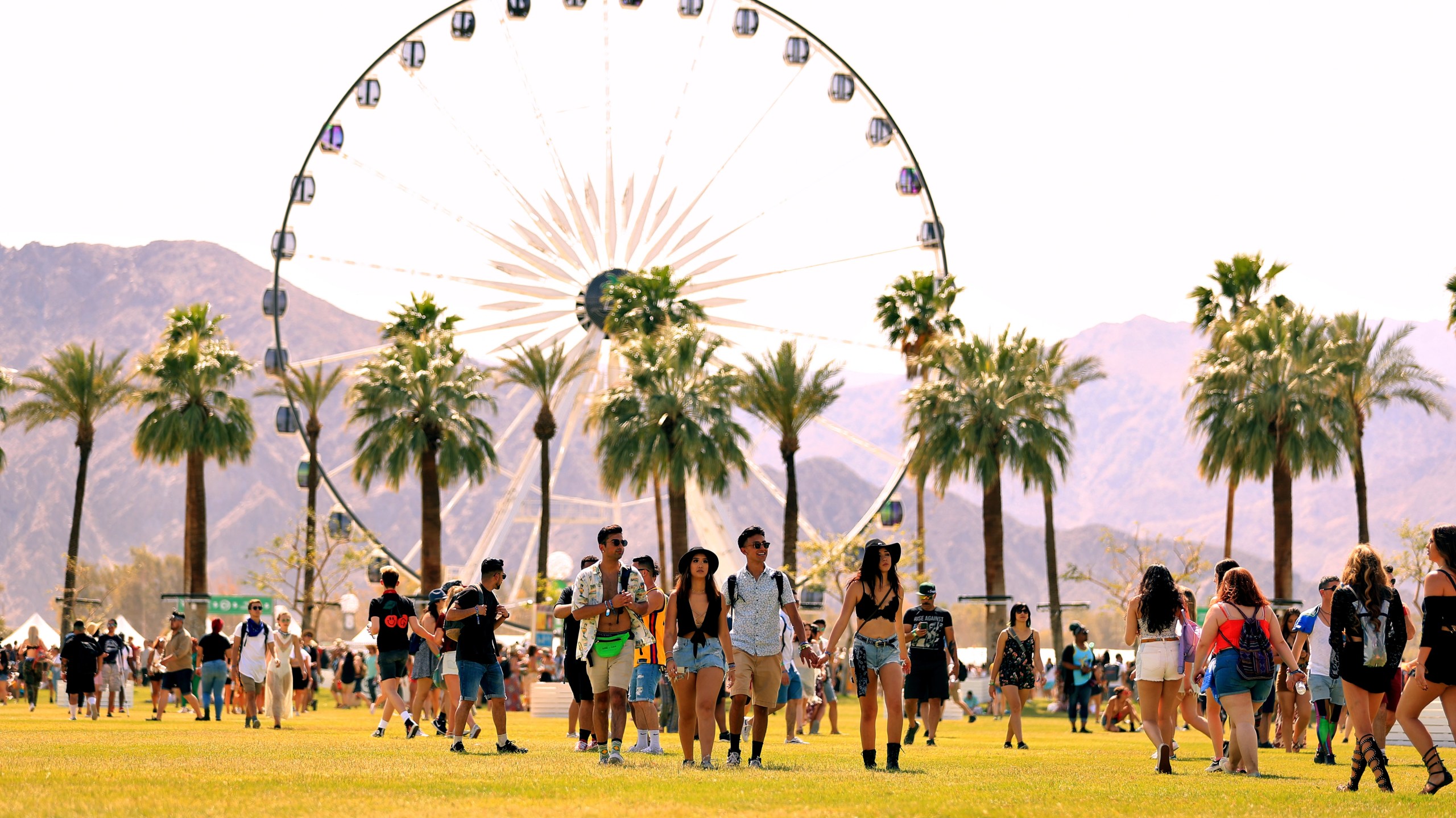 Festivalgoers attend the 2018 Coachella Valley Music And Arts Festival at the Empire Polo Field on April 13, 2018, in Indio, California. (Christopher Polk/Getty Images for Coachella)