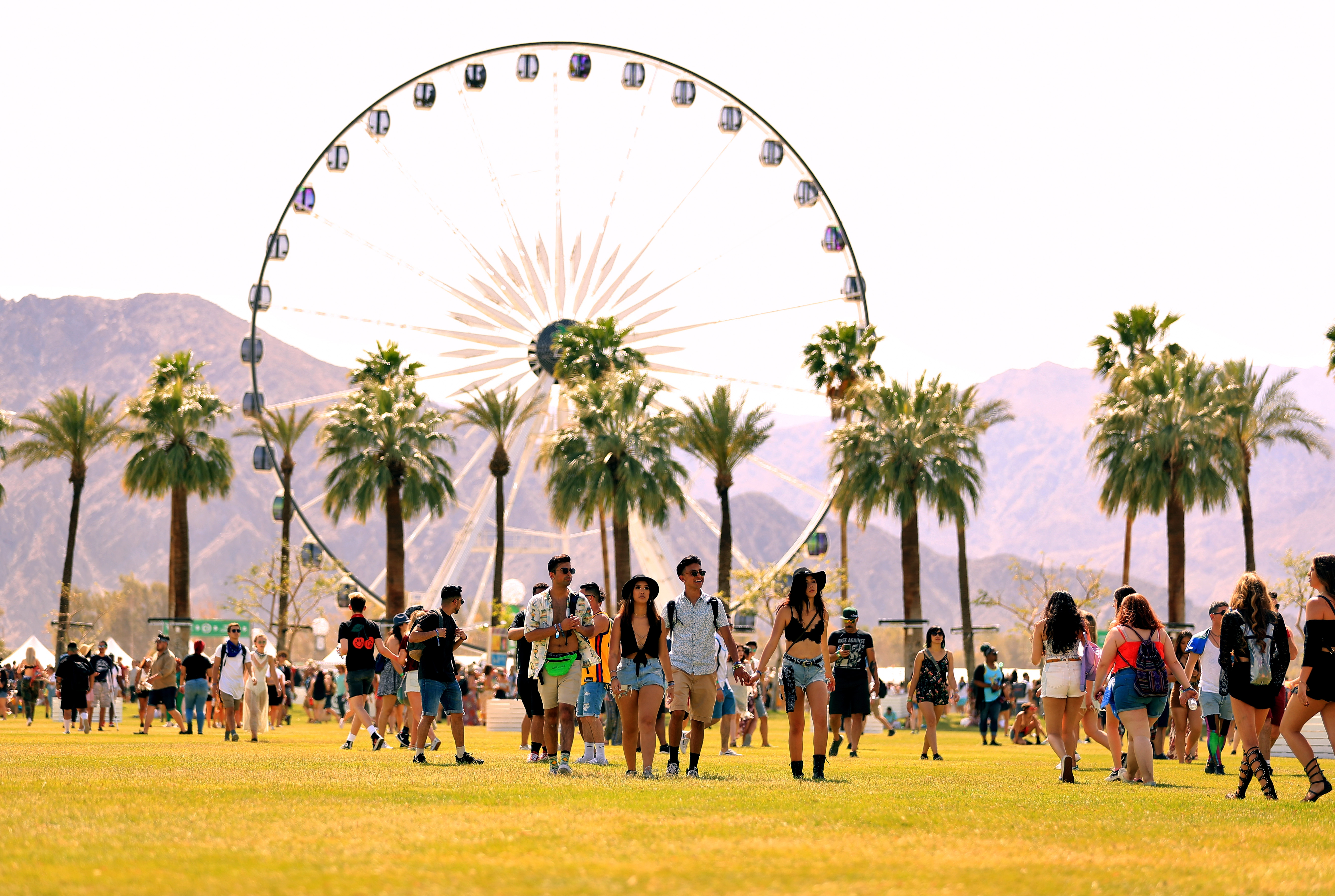 Festivalgoers attend the 2018 Coachella Valley Music And Arts Festival at the Empire Polo Field on April 13, 2018, in Indio, California. (Christopher Polk/Getty Images for Coachella)