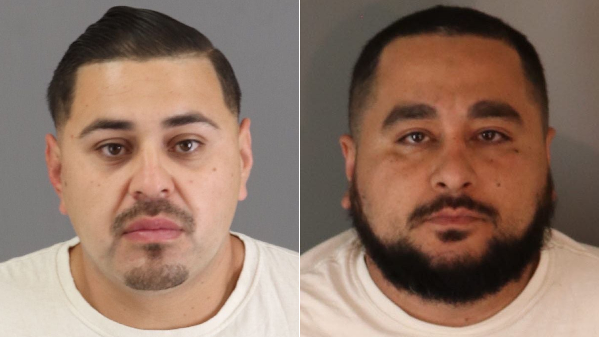 Joel Lopez, left, and Edward Padilla Jr. are seen in booking photos released June 18, 2021, by the Riverside County District Attorney's Office.