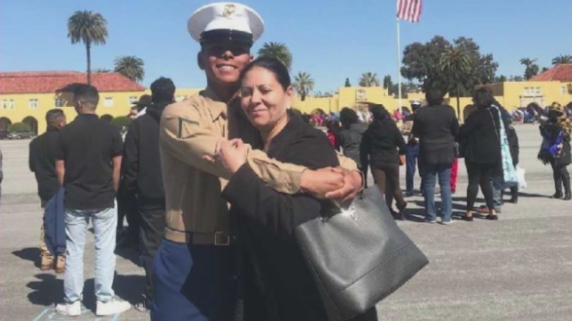 Cpl. Brandon Alvarez is seen with his mother, Maria Cruz, in an undated photo