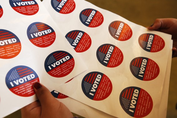 I Voted stickers are seen in this undated file photo. (Al Seib/Los Angeles Times)