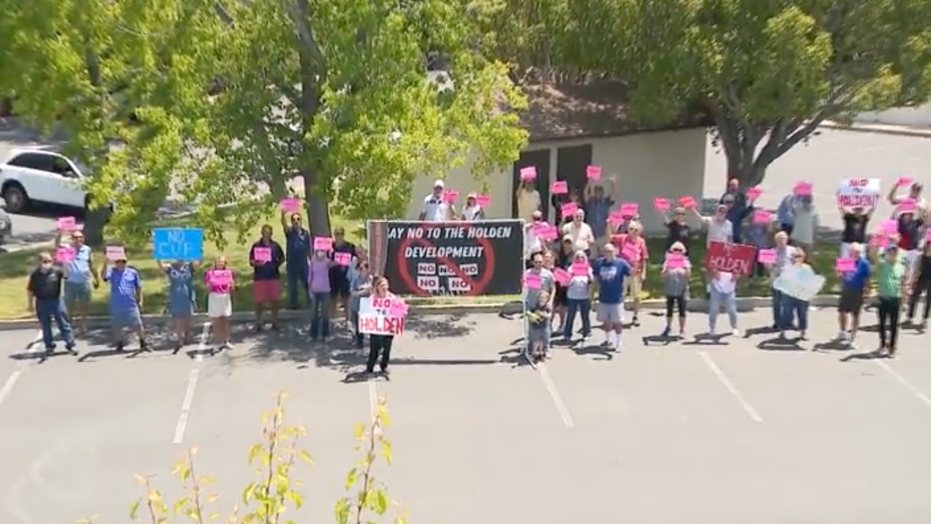 Anaheim Hills residents protest new development.