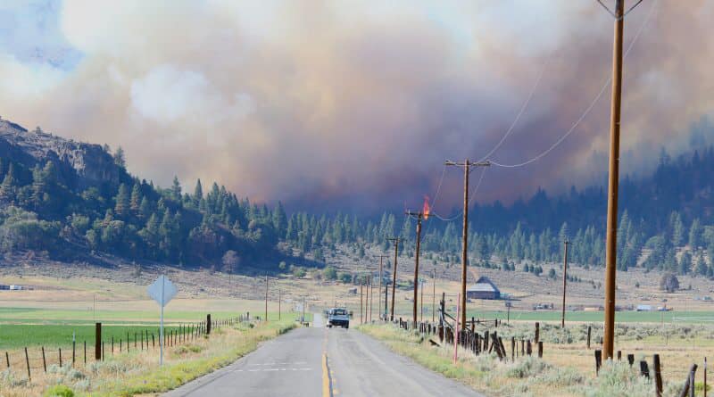 The Beckwourth Complex Fire is seen in a photo released July 6, 2021, by the Plumas County Sheriff’s Office.