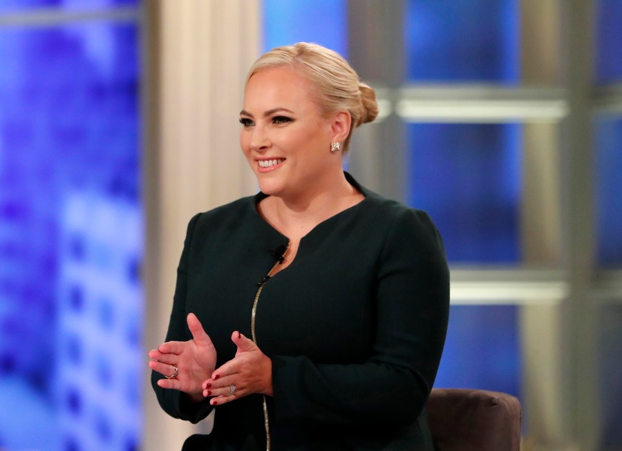 This image released by ABC shows co-host Meghan McCain during a broadcast of "The View" in New York on October 8, 2018. McCain announced her departure from the popular morning talk show on Thursday, July 1, 2021. (Lou Rocco/ABC via AP)