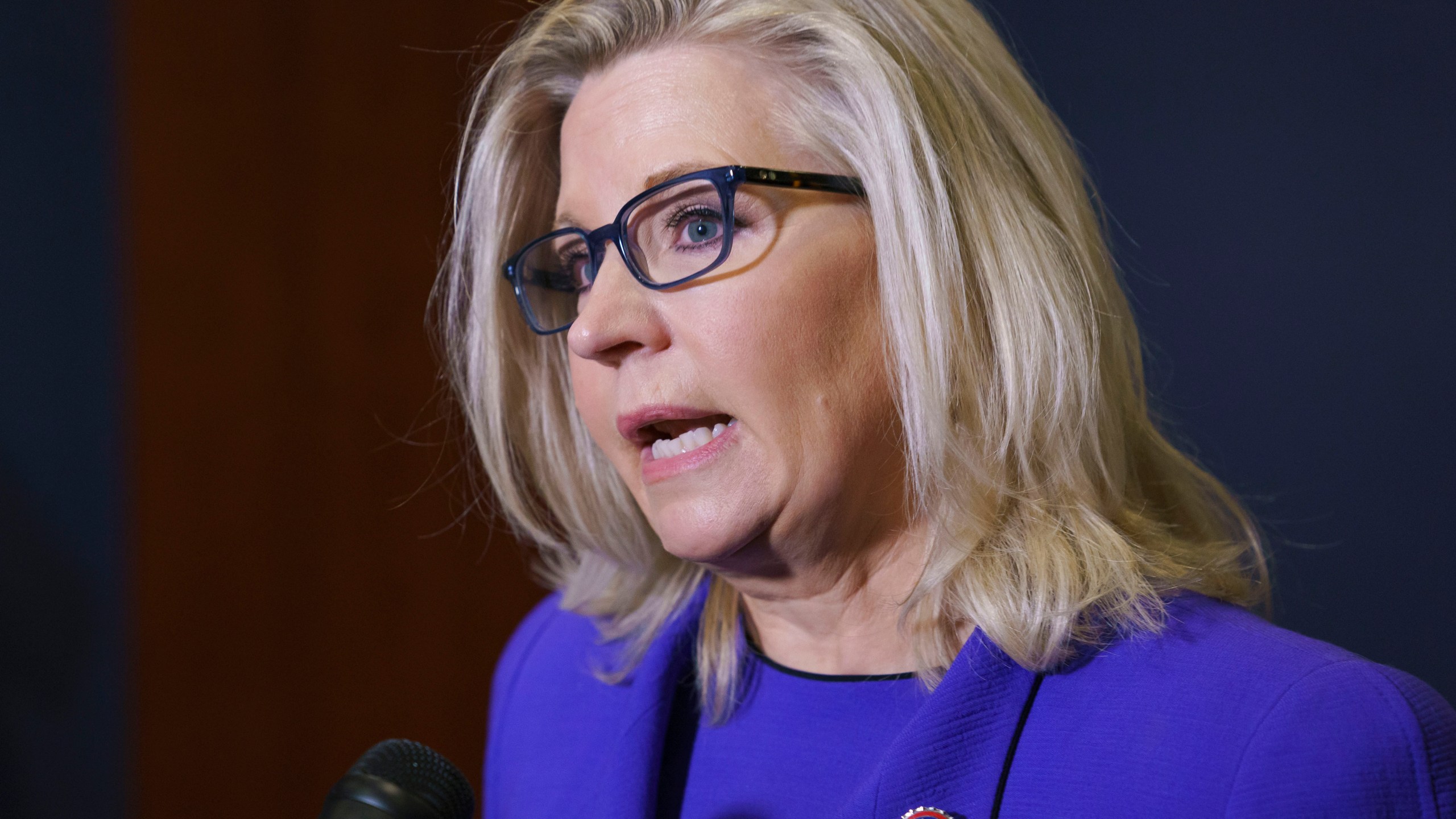 In this May 12, 2021, file photo Rep. Liz Cheney, R-Wyo., speaks to reporters in Washington. House Speaker Nancy Pelosi has named House Homeland Security Chairman Bennie Thompson as the head of a new select committee to investigate the Jan. 6 insurrection at the Capitol. She also picked Cheney as a member. (AP Photo/J. Scott Applewhite, File)