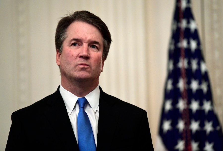 In this Oct. 8, 2018, file photo, Supreme Court Justice Brett Kavanaugh stands before a ceremonial swearing-in in the East Room of the White House. (Susan Walsh/Associated Press)