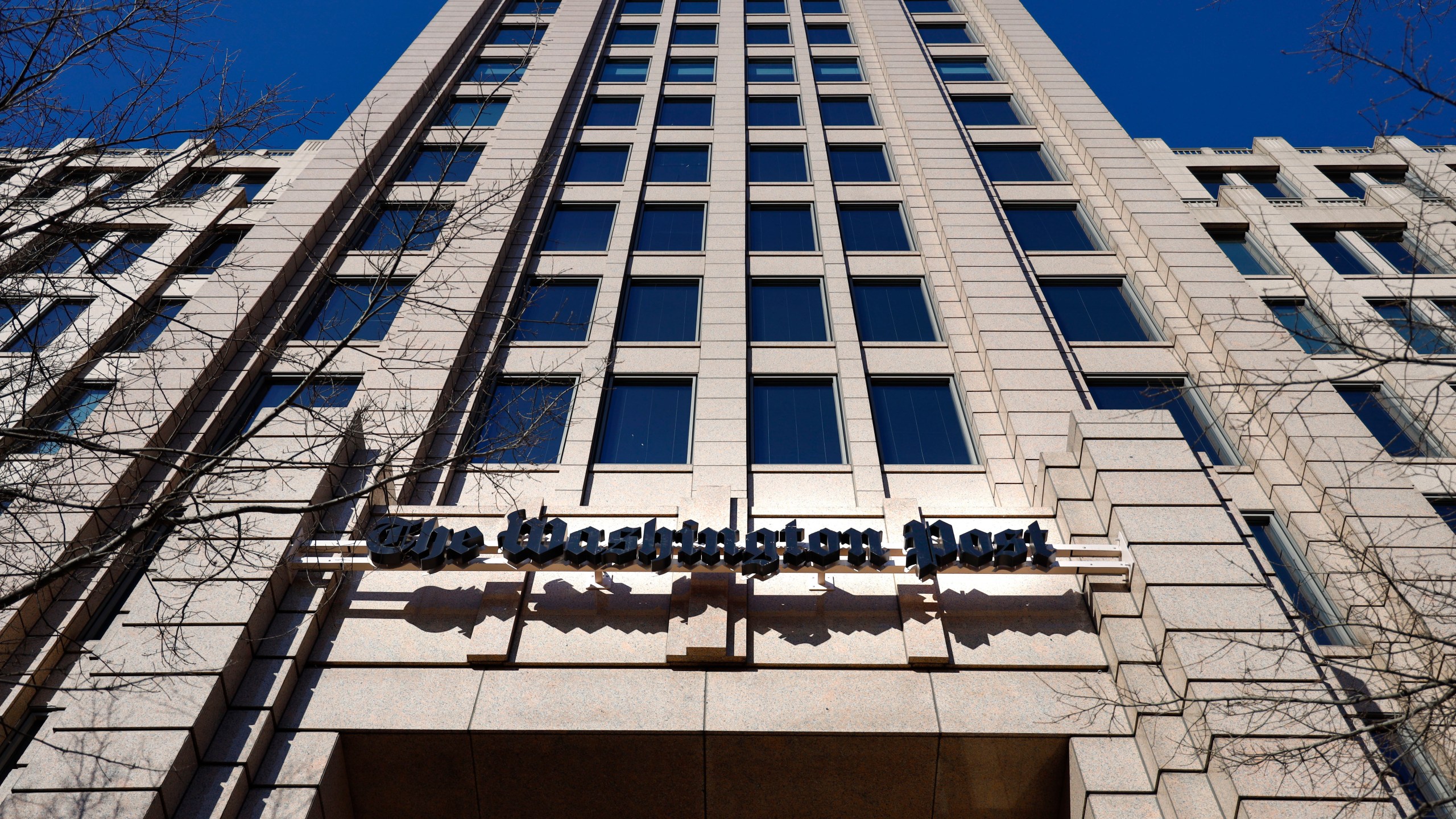 This Feb. 8, 2019 file photo shows The One Franklin Square Building, home of The Washington Post, in downtown Washington. (Pablo Martinez Monsivais/Associated Press)