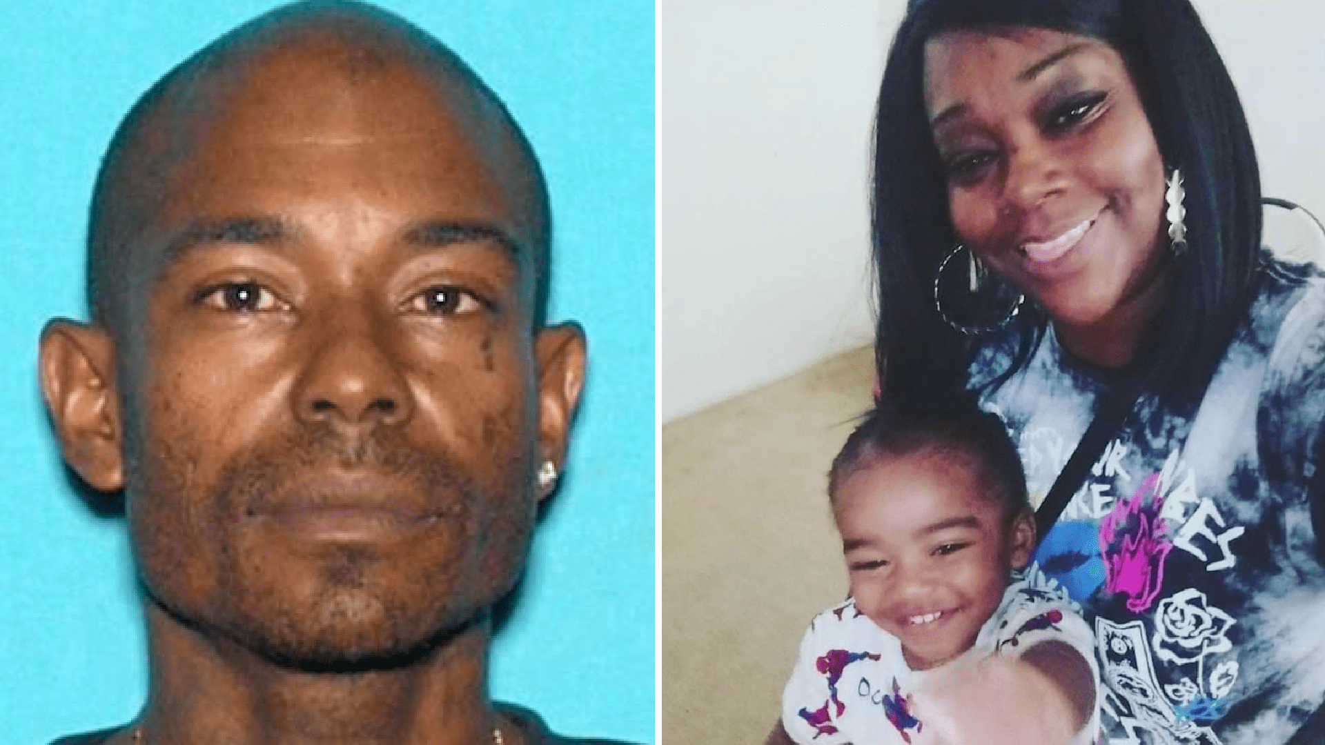 Celestine John Stoot Jr. is seen in undated photo released by the California Highway Patrol. On the right, his son Celestine Stoot III and his son's mother, Natasha Denise Barlow, are seen in a photo provided by her family.