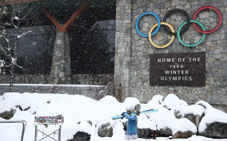 A skier leaves for the day at Squaw Valley Resort on March 14, 2020 in Olympic Valley. (Ezra Shaw/Getty Images North America)