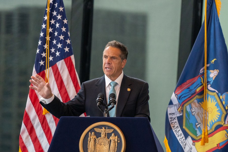 New York Gov. Andrew Cuomo speaks during a press conference at One World Trade Center on June 15, 2021 in New York City. (David Dee Delgado/Getty Images)