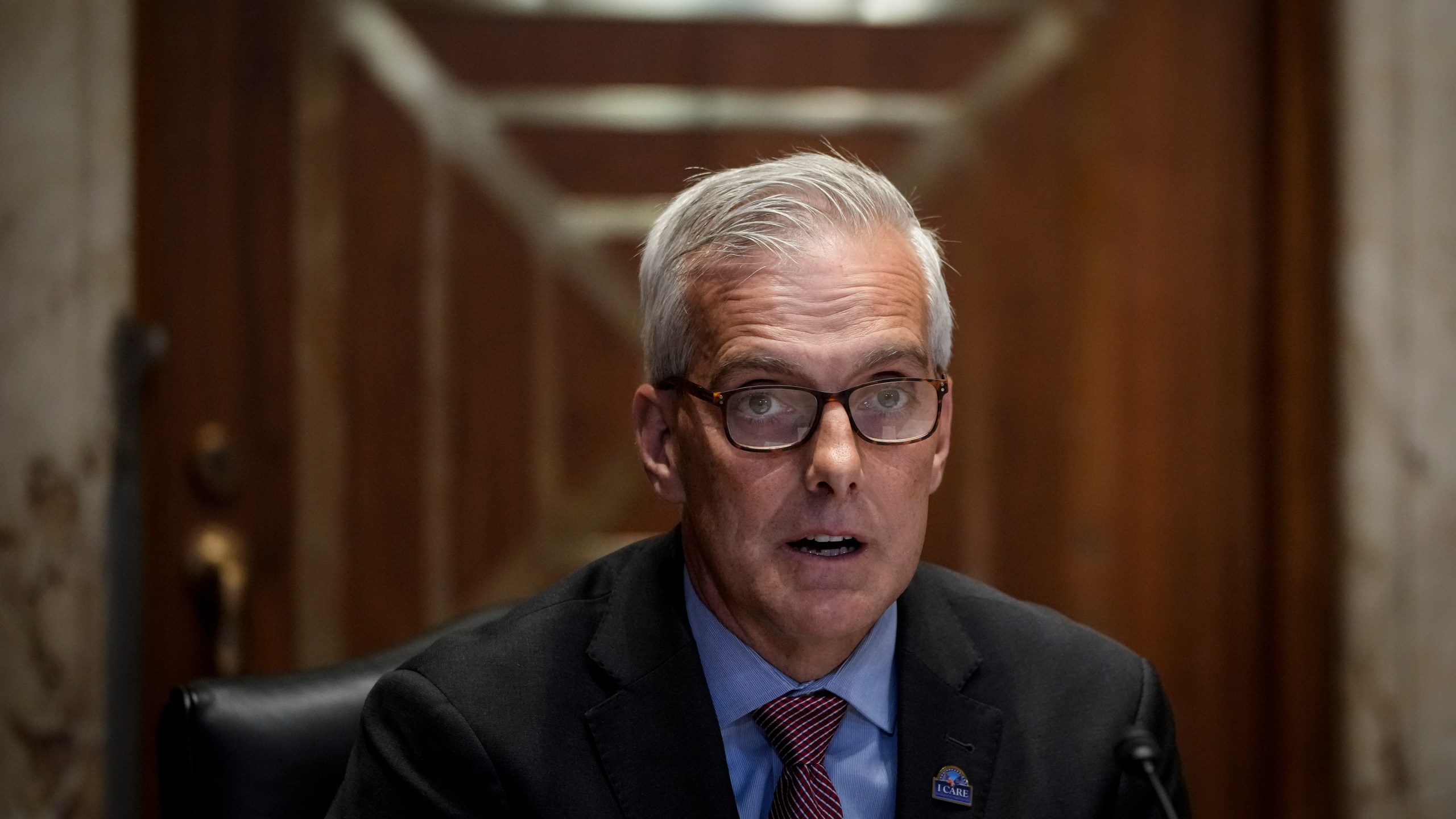 Secretary of Veterans Affairs Denis McDonough testifies during a Senate Appropriations Committee hearing on the fiscal year 2022 budget request for the Department of Veterans Affairs on Capitol Hill June 23, 2021 in Washington, DC. (Drew Angerer/Getty Images)