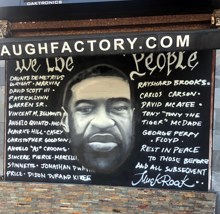 A mural of George Floyd is seen at the Laugh Factory in Hollywood in an undated photo. (The Laugh Factory)