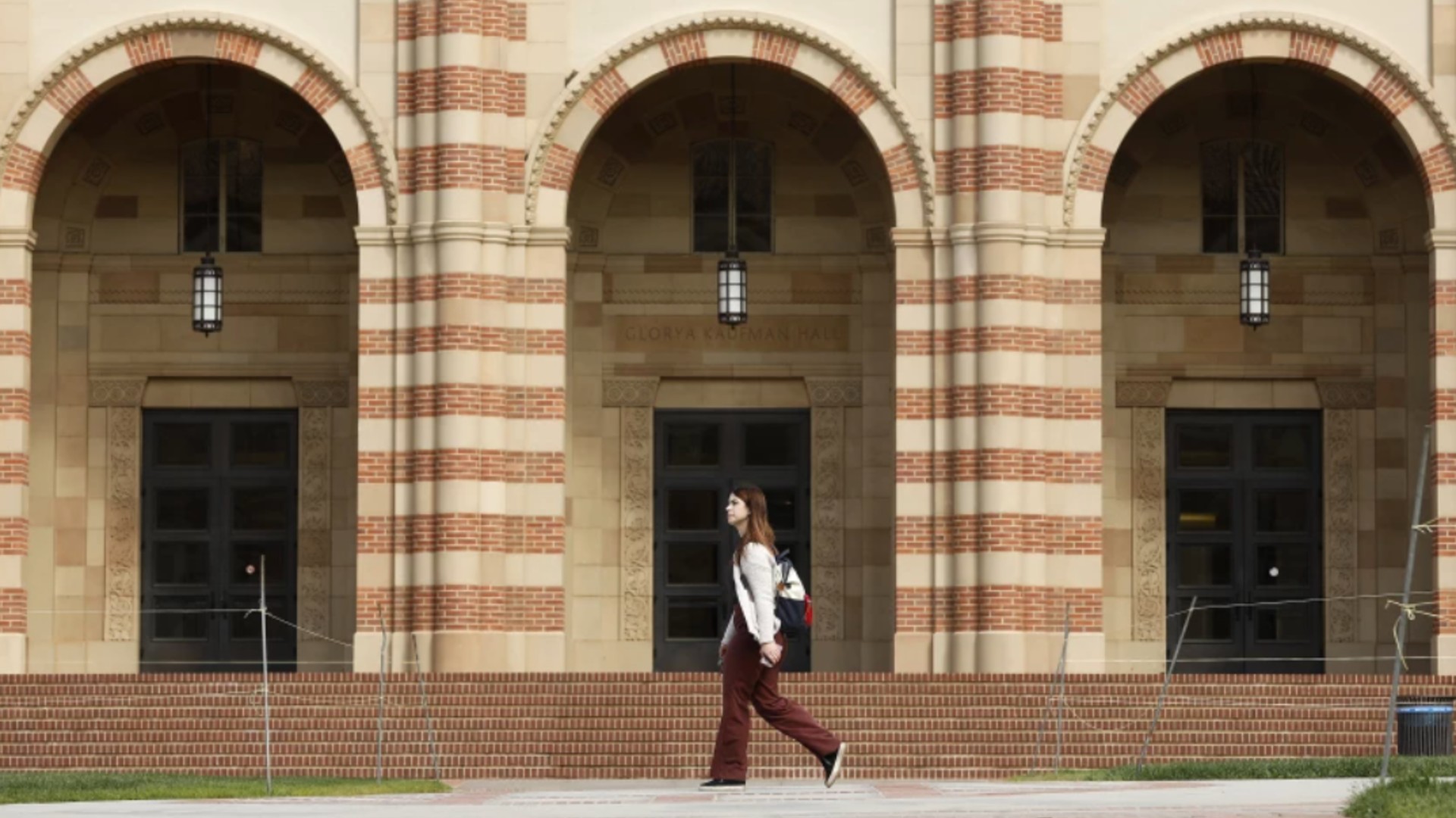 A student strolls the UCLA campus, which admitted the most accomplished freshman class ever for fall 2021. (Christina House / Los Angeles Times)