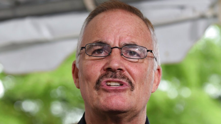 In this July 15, 2015, file photo, Montgomery County Police Chief J. Thomas Manger speaks at a news conference to discuss developments in the investigation of the disappearance of 10-year-old Katherine Lyon and 12-year-old Shelia Lyon in 1975 in Wheaton, Md. (AP Photo/Molly Riley, File)