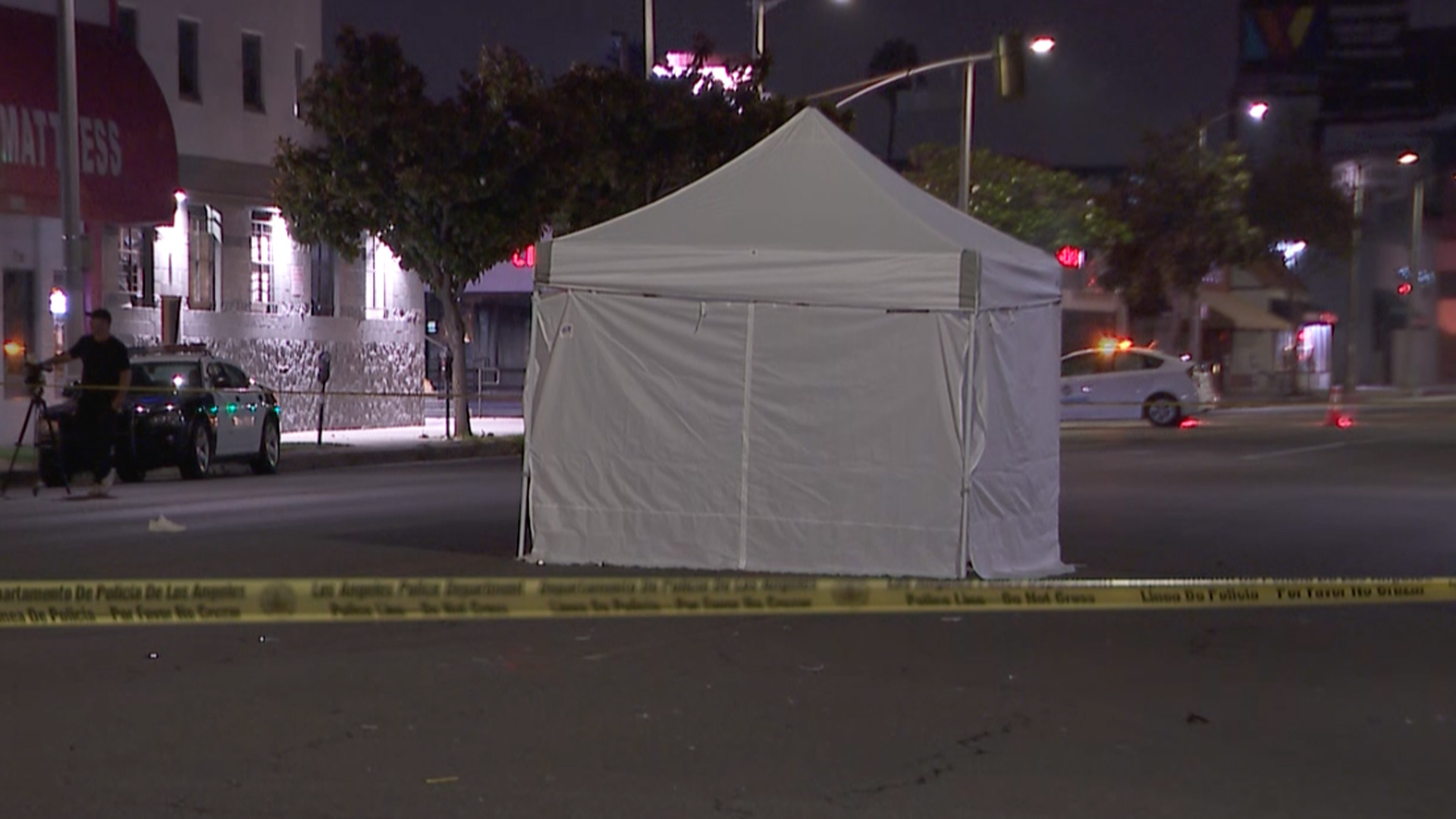 A 26-year-old man was fatally struck on a street in Beverly Grove on July 17, 2021. (KTLA)