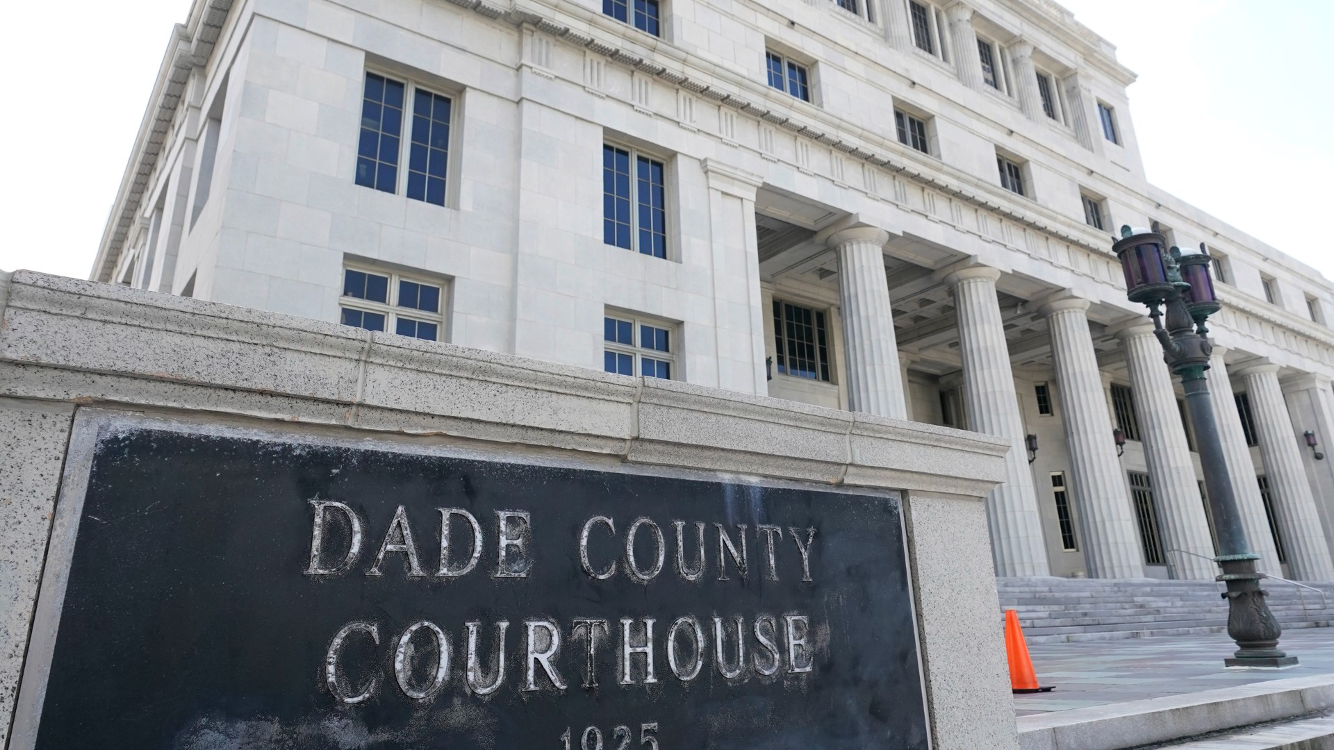 This Oct. 8, 2020 photo shows the Miami-Dade County Courthouse in Miami. Officials say the Miami-Dade County Courthouse will begin undergoing repairs immediately after a review found safety concerns within the building. (AP Photo/Wilfredo Lee)