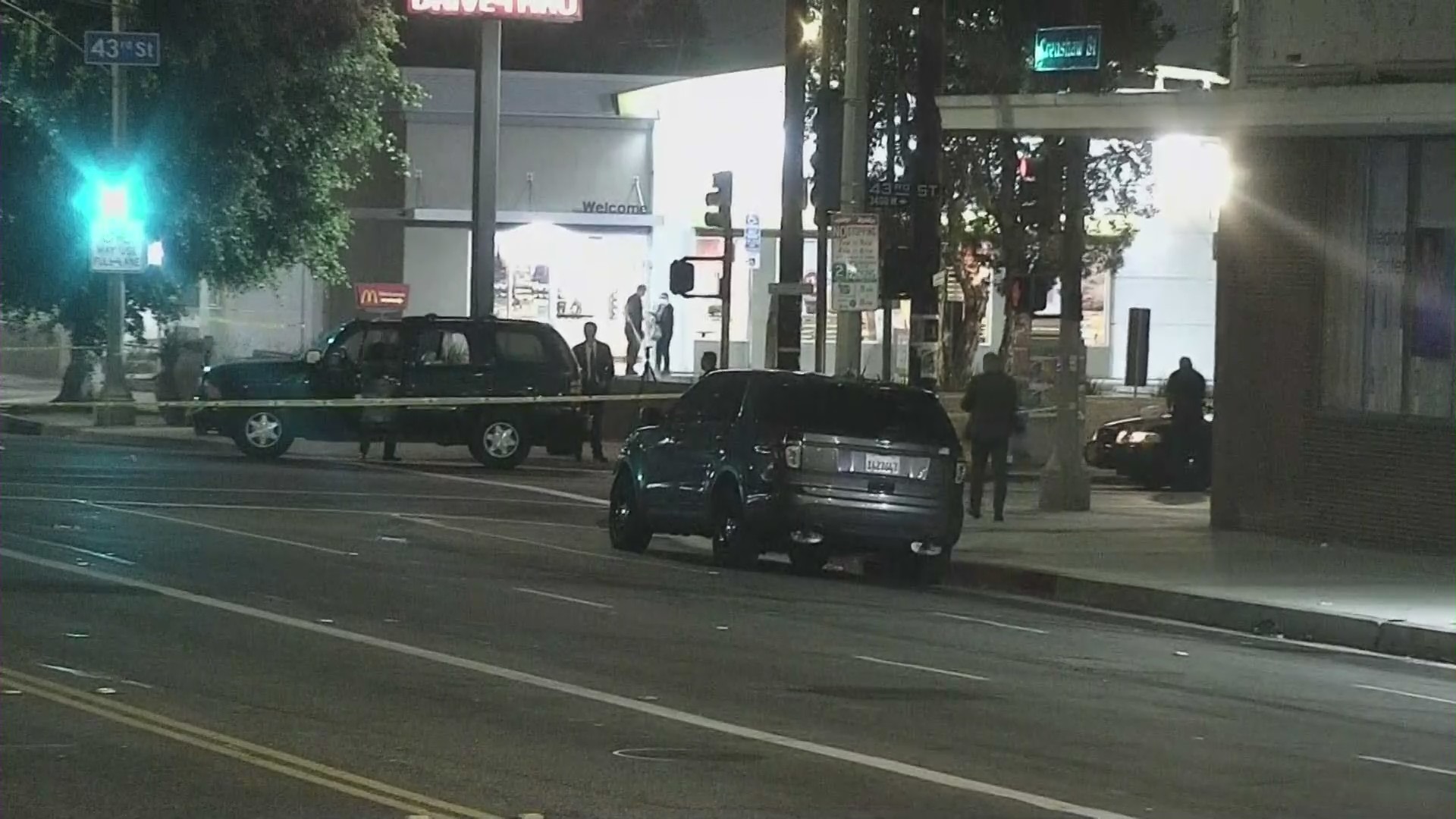 Police investigate a fatal shooting in the Leimert Park neighborhood of Los Angeles on July 14, 2021. (KTLA)