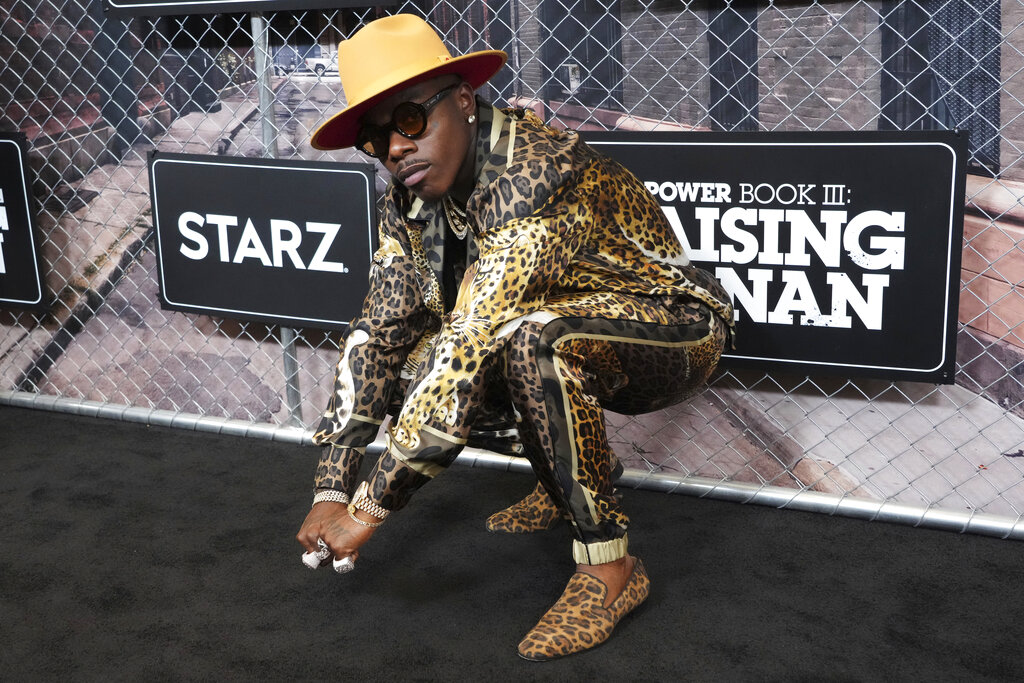 DaBaby attends the world premiere of "Power Book III: Raising Kanan" at the Hammerstein Ballroom on Thursday, July 15, 2021, in New York. (Charles Sykes/Invision/AP)