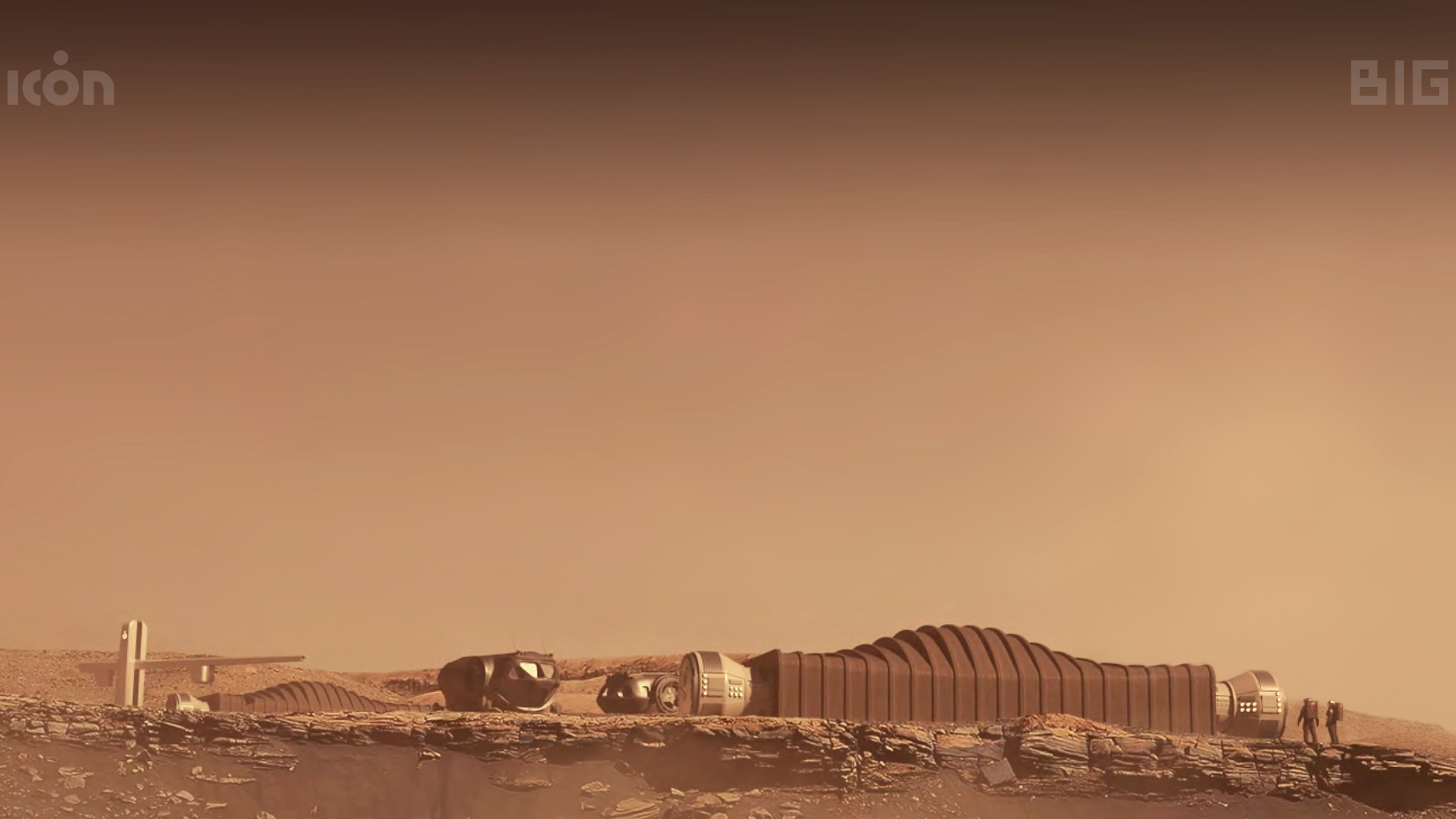 This photo provided by ICON and NASA in August 2021 shows a proposal for the Mars Dune Alpha habitat on Mars. To prepare for eventually sending astronauts to Mars, NASA began taking applications Friday, Aug. 6, 2021, for four people to live for a year in Mars Dune Alpha - a 1,700-square-foot Martian habitat, created by a 3D-printer, and inside a building at Johnson Space Center in Houston. The paid volunteers will work a simulated Martian exploration mission complete with spacewalks, limited communications back home, restricted food and resources and equipment failures. (ICON/NASA via AP)