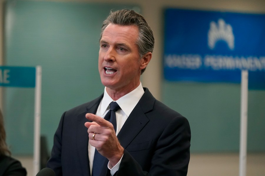 In this July 26, 2021 file photo Gov. Gavin Newsom speaks at a news conference in Oakland, Calif. Newsom's administration announced $350 million in incentives aimed at convincing people on Medicaid to get vaccinated against the coronavirus, Friday, Aug. 6, 2021. (AP Photo/Jeff Chiu, File)