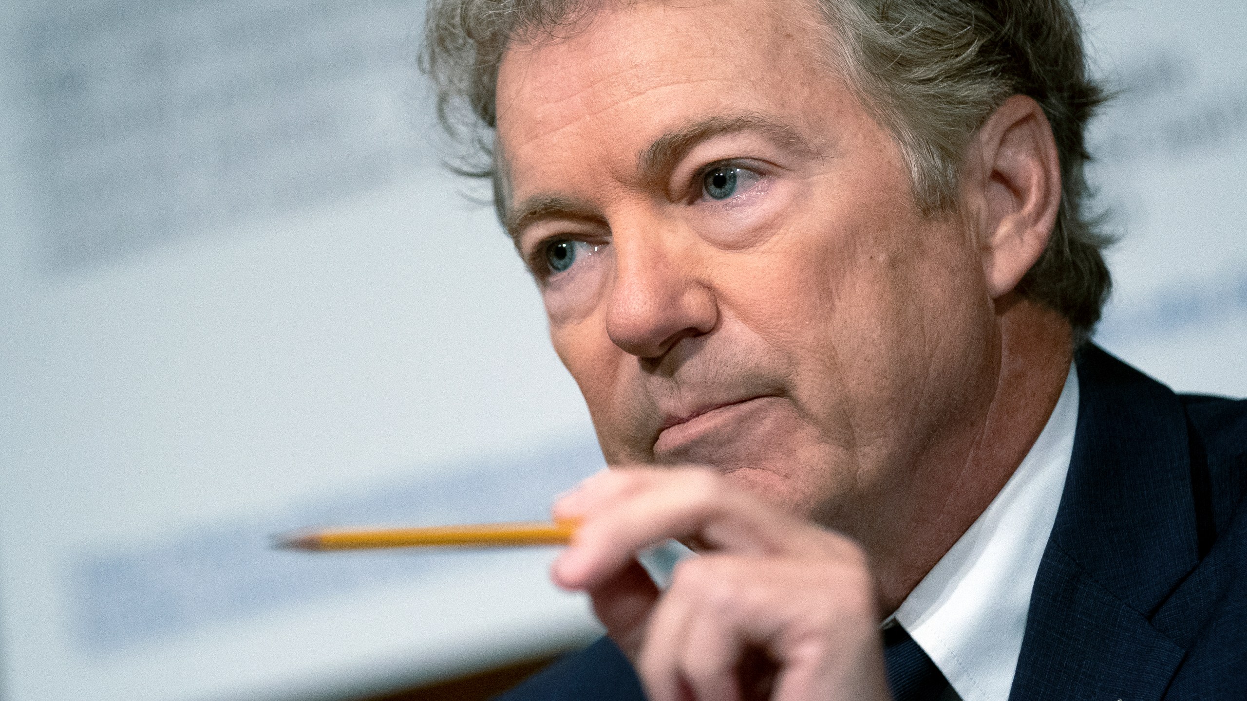 In this July 20, 2021 file photo, Sen. Rand Paul, R-Ky., speaks during a Senate Health, Education, Labor, and Pensions Committee hearing, on Capitol Hill in Washington. YouTube has suspended Paul for seven days, Wednesday, Aug. 11, after the Kentucky Republican posted a misleading video suggesting face masks don't prevent infection by COVID-19. The video was also removed. (Stefani Reynolds/The New York Times via AP, Pool, File)