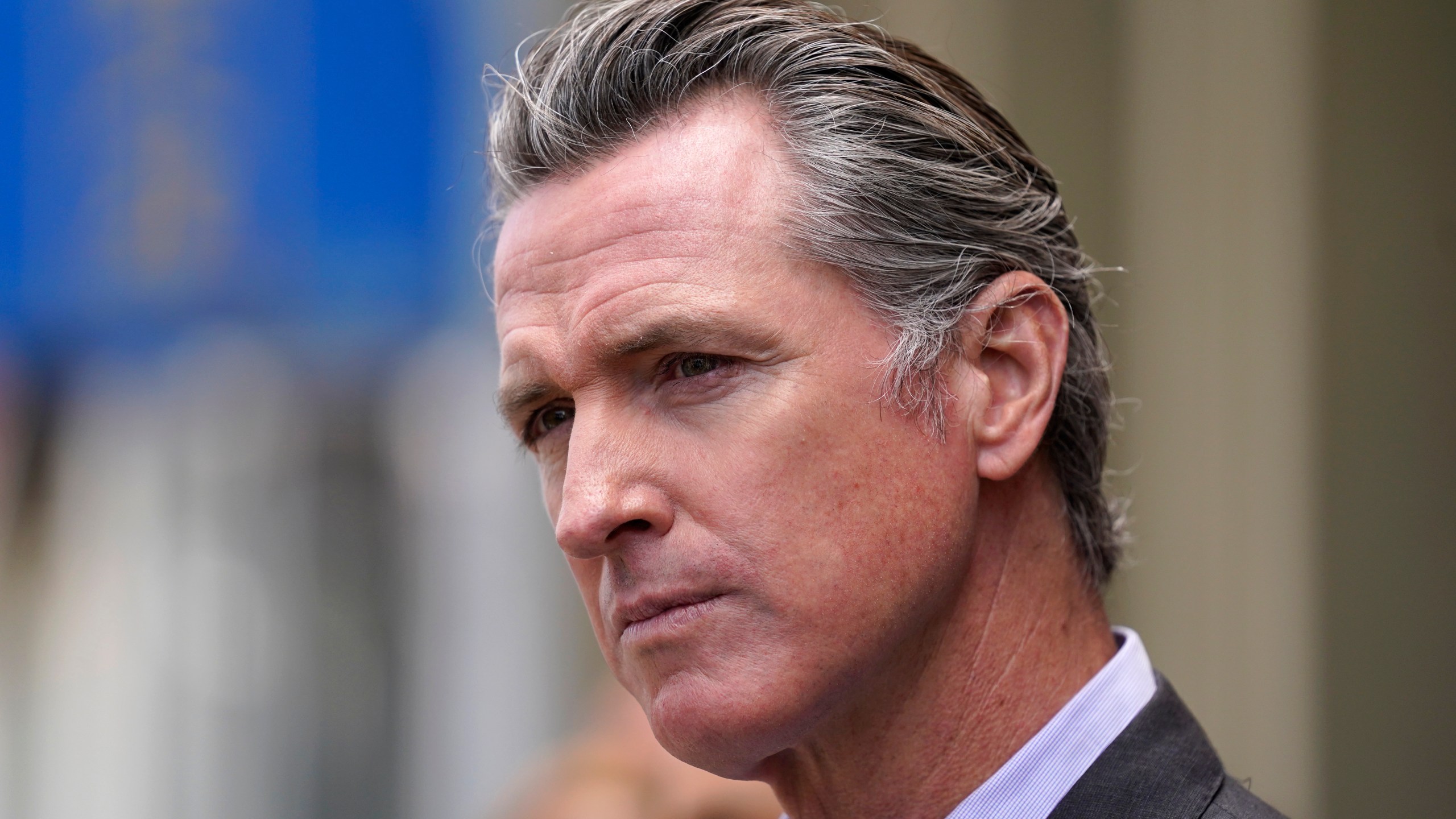 In this June 3, 2021 file photo, California Gov. Gavin Newsom listens to questions during a news conference in San Francisco (AP Photo/Eric Risberg, File)