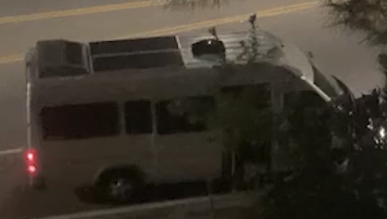 A vehicle involved in a suspicious circumstances case in Newhall is seen in an image from cellphone video released Aug. 16, 2021, by the Los Angeles County Sheriff's Department.