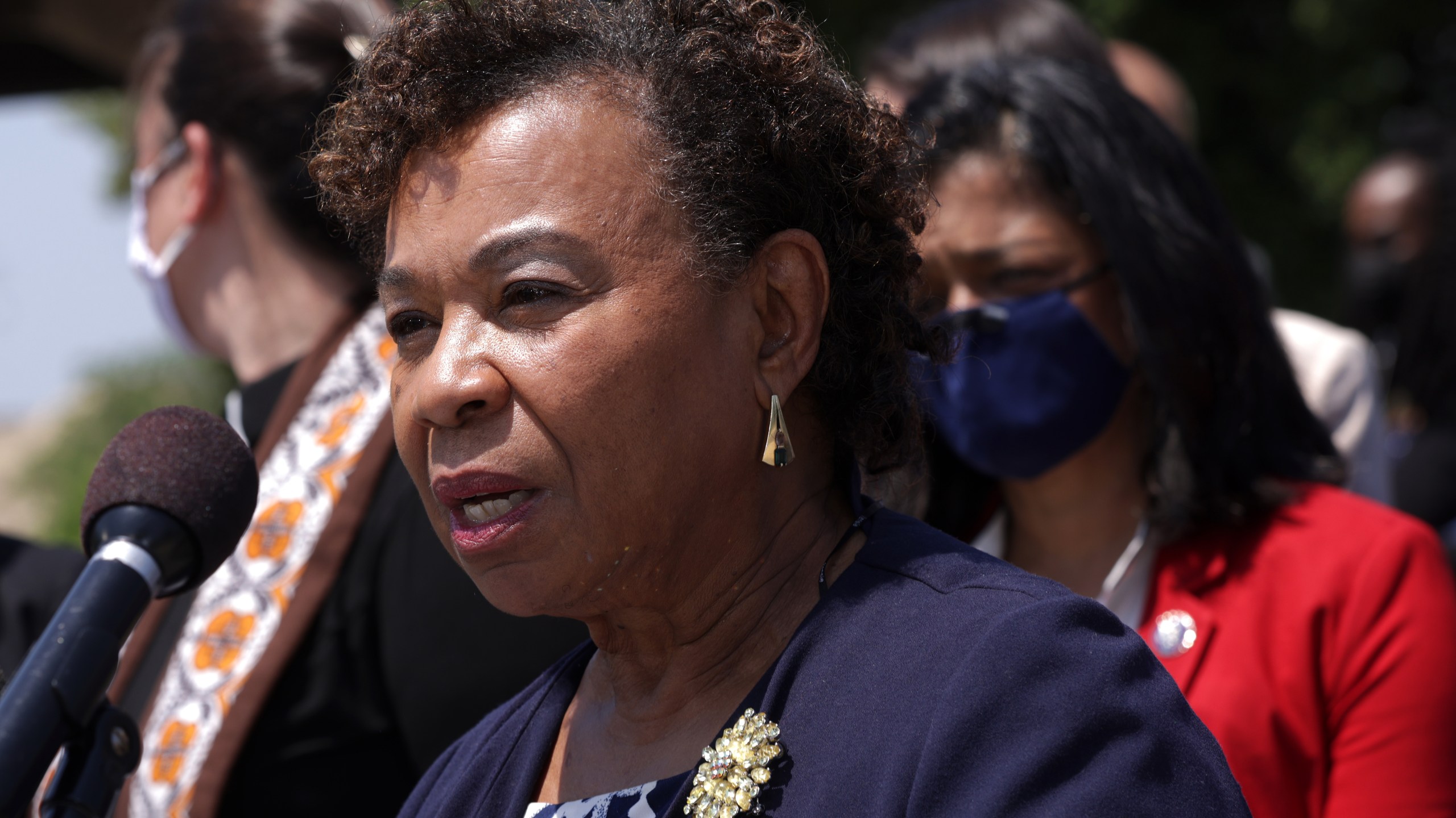 U.S. Rep. Barbara Lee (D-CA) participates in a news conference outside the U.S. Capitol May 20, 2021 in Washington, DC. (Alex Wong/Getty Images)