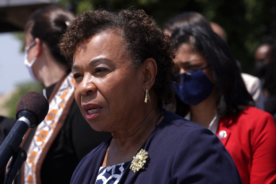 U.S. Rep. Barbara Lee (D-CA) participates in a news conference outside the U.S. Capitol May 20, 2021 in Washington, DC. (Alex Wong/Getty Images)