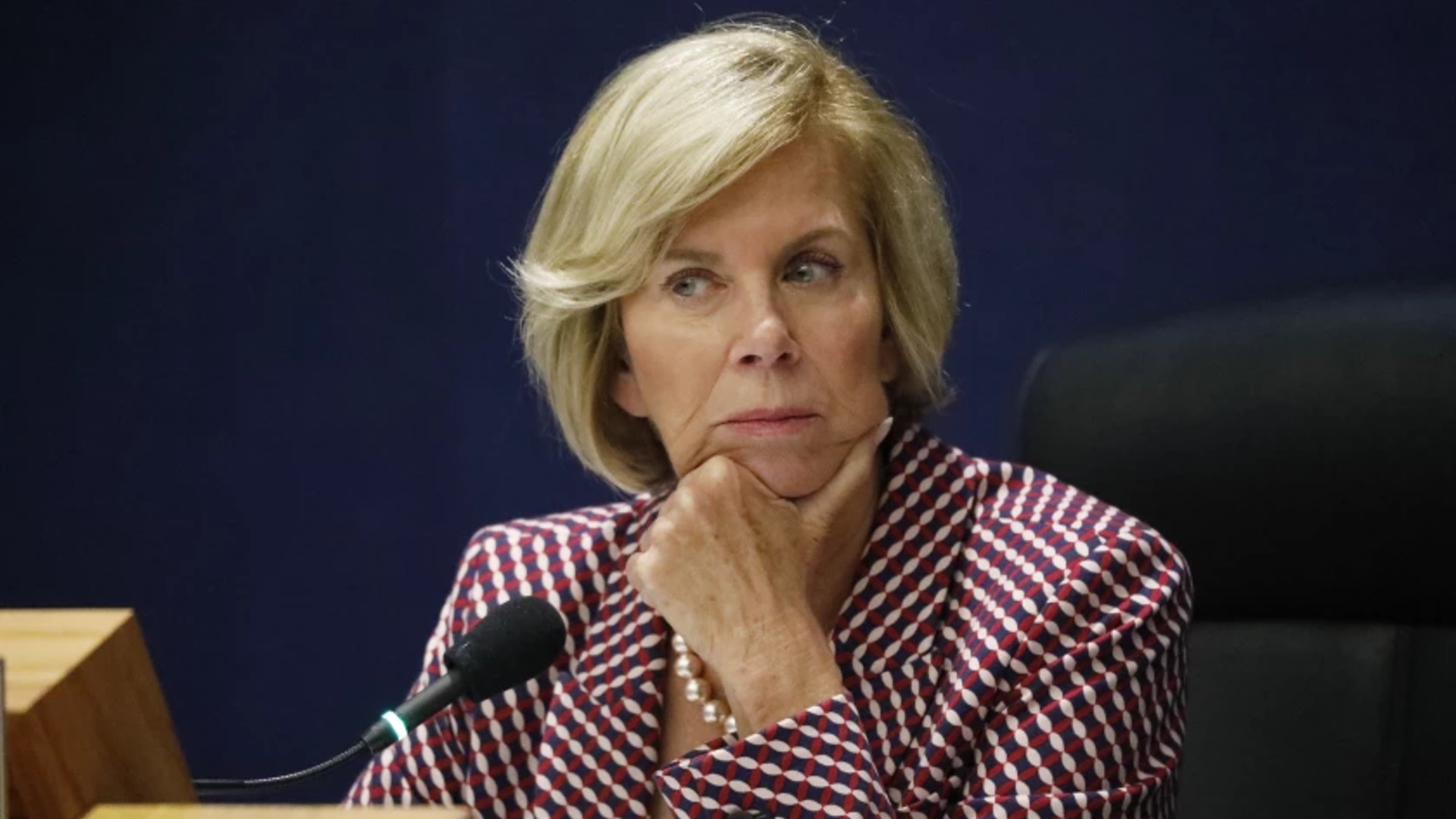 Los Angeles County Supervisor Janice Hahn during a recent Board of Supervisors meeting.(Al Seib / Los Angeles Times)