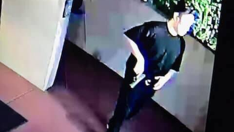 A man fatally shot in a confrontation outside the La Habra police station is seen in a surveillance image released by the department on Aug. 7, 2021.